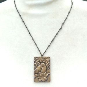 Double Sided Necklace Bird Queen of Hearts